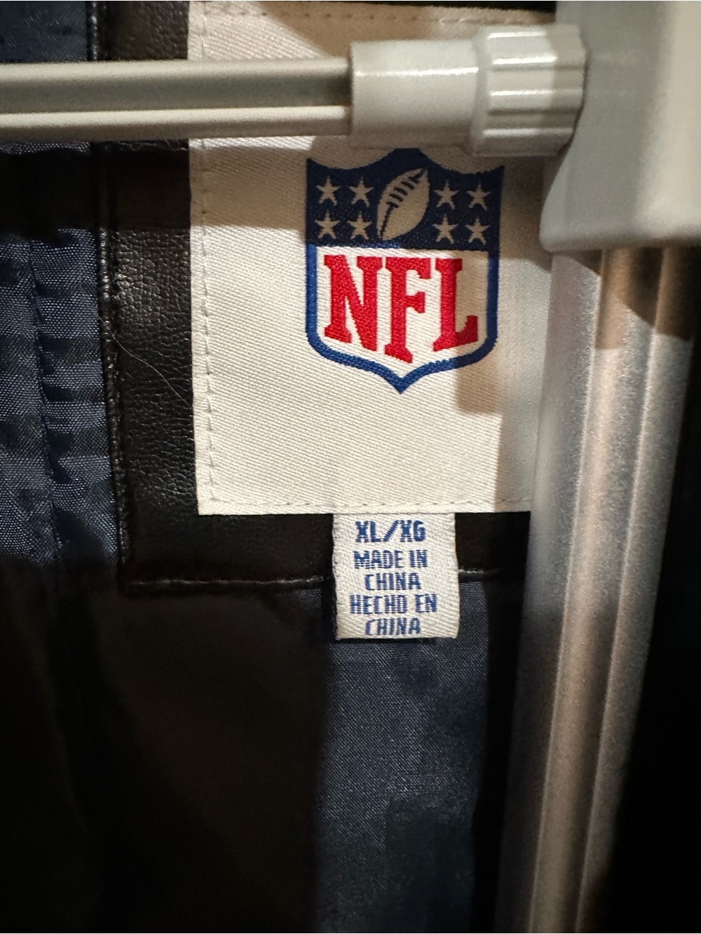 NFL Black, Navy & Cream Dallas Cowboys Faux Leather Bomber Jacket - Picture 14 of 16